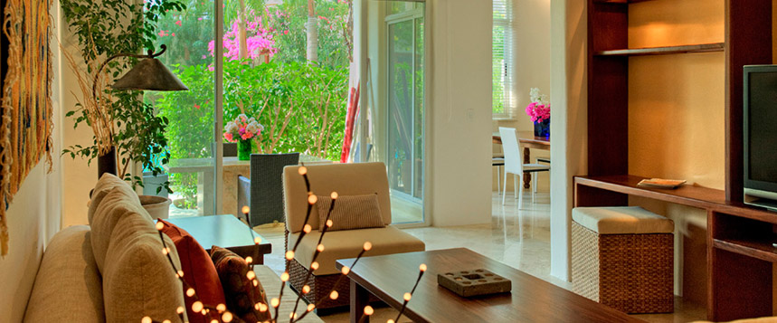 Condo interior, living room.